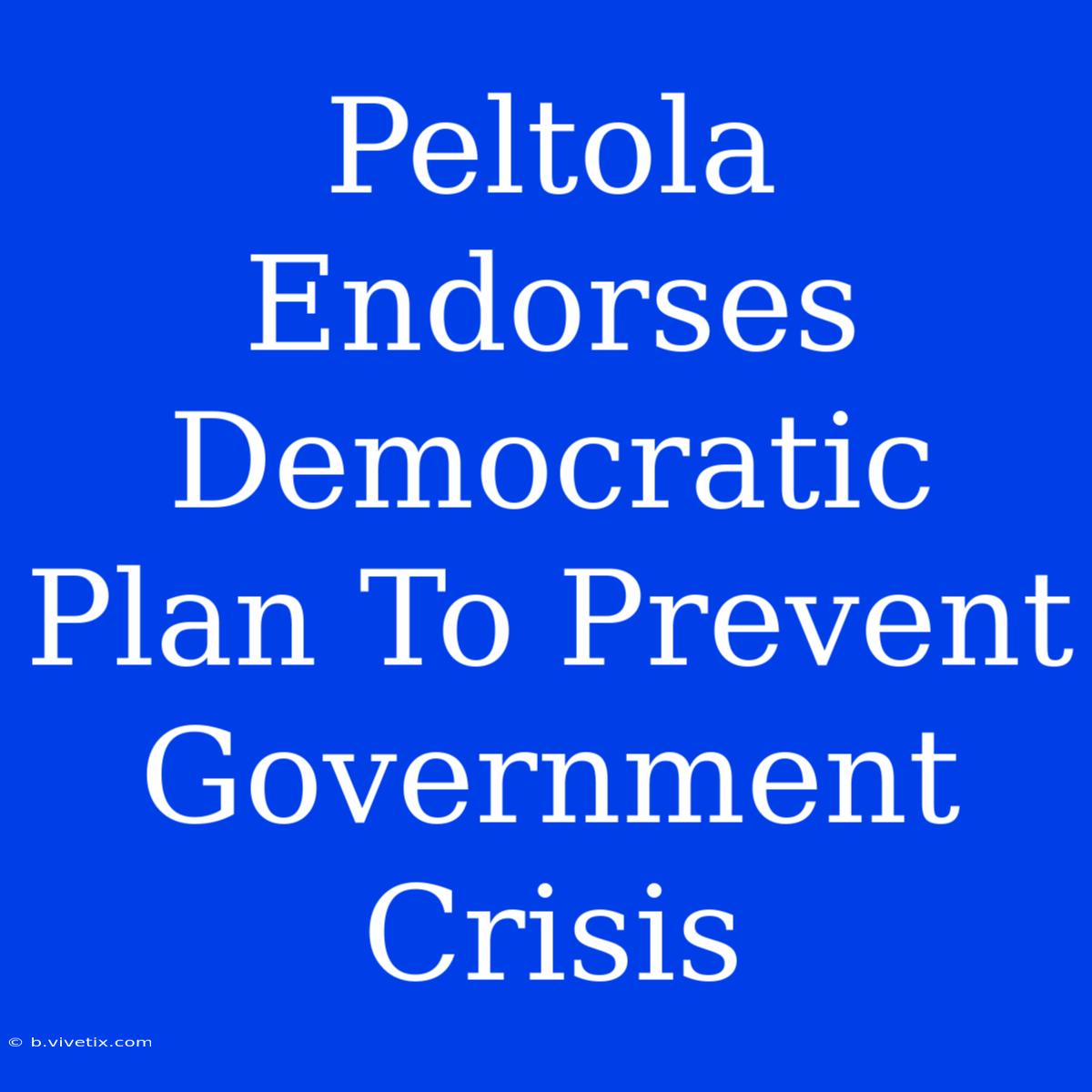 Peltola Endorses Democratic Plan To Prevent Government Crisis