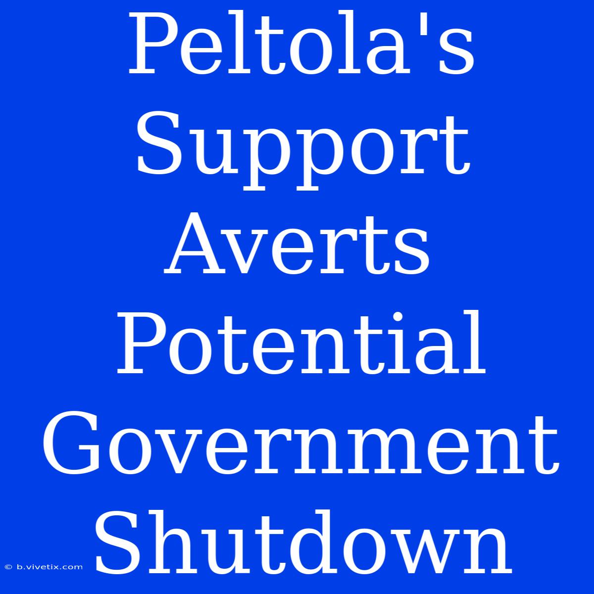 Peltola's Support Averts Potential Government Shutdown