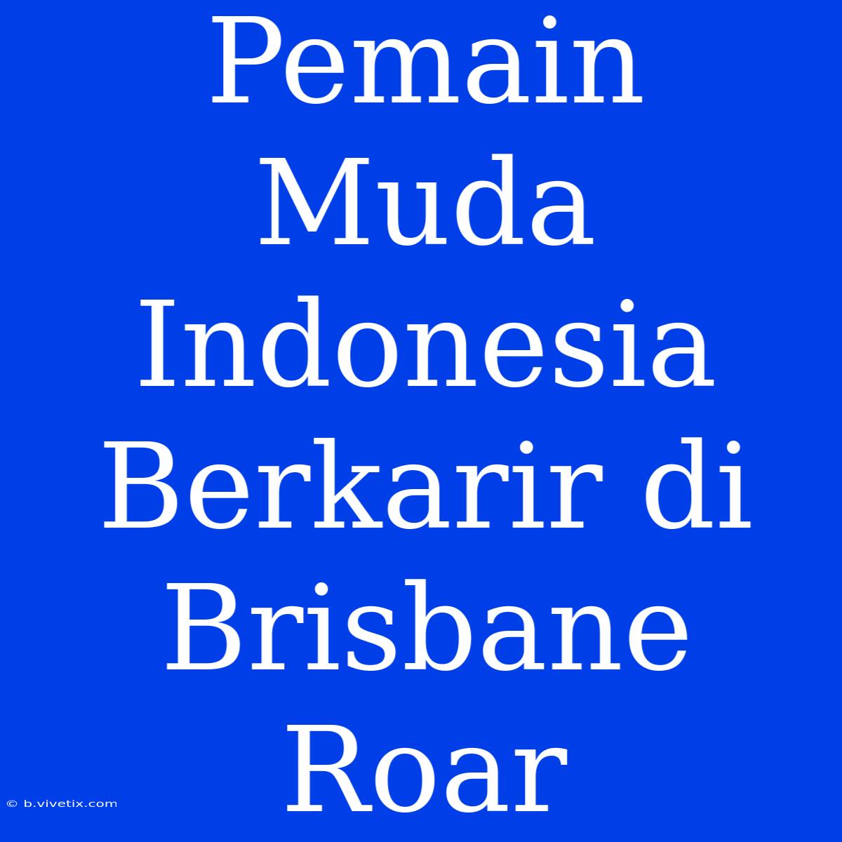 Pemain Muda Indonesia Berkarir Di Brisbane Roar