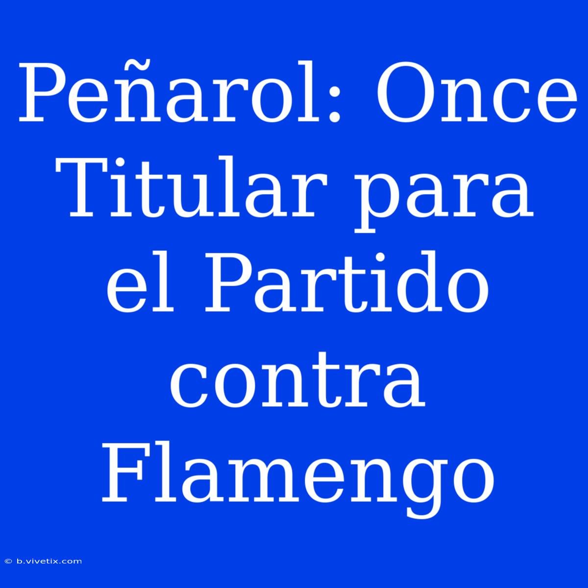 Peñarol: Once Titular Para El Partido Contra Flamengo 