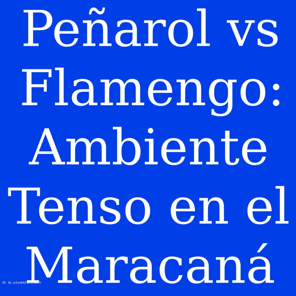 Peñarol Vs Flamengo: Ambiente Tenso En El Maracaná