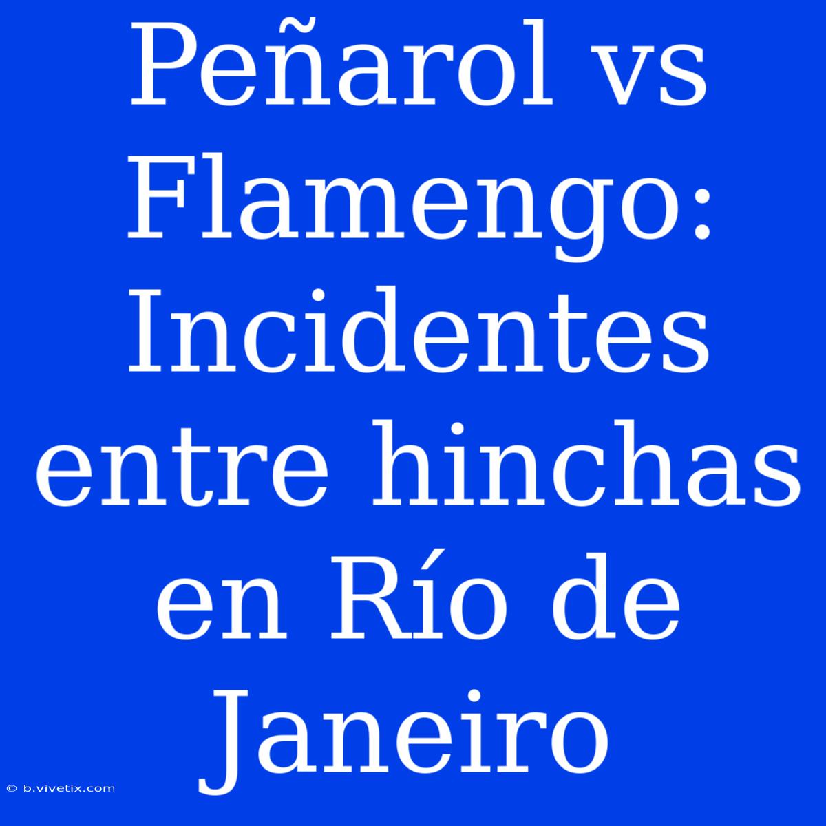 Peñarol Vs Flamengo: Incidentes Entre Hinchas En Río De Janeiro