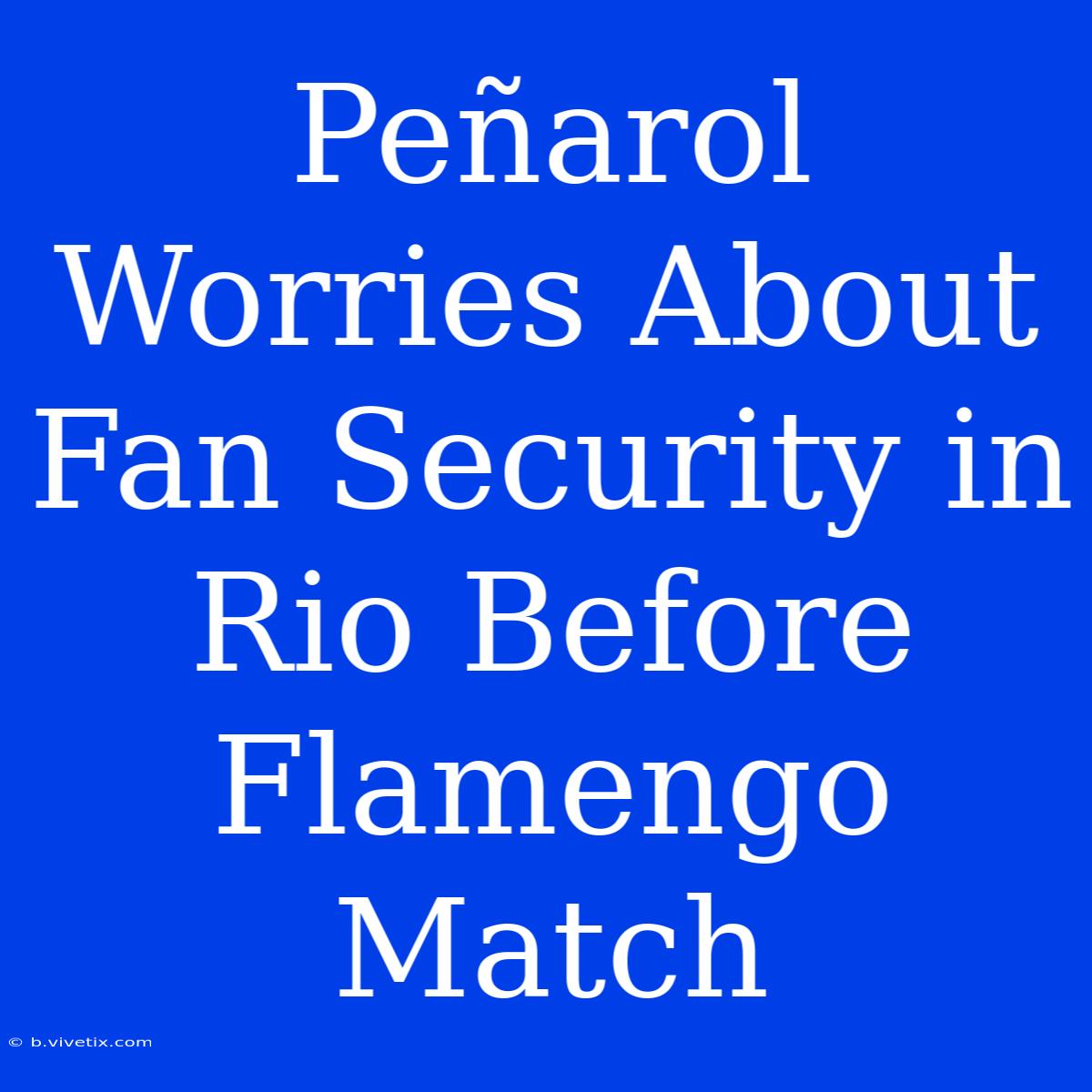 Peñarol Worries About Fan Security In Rio Before Flamengo Match