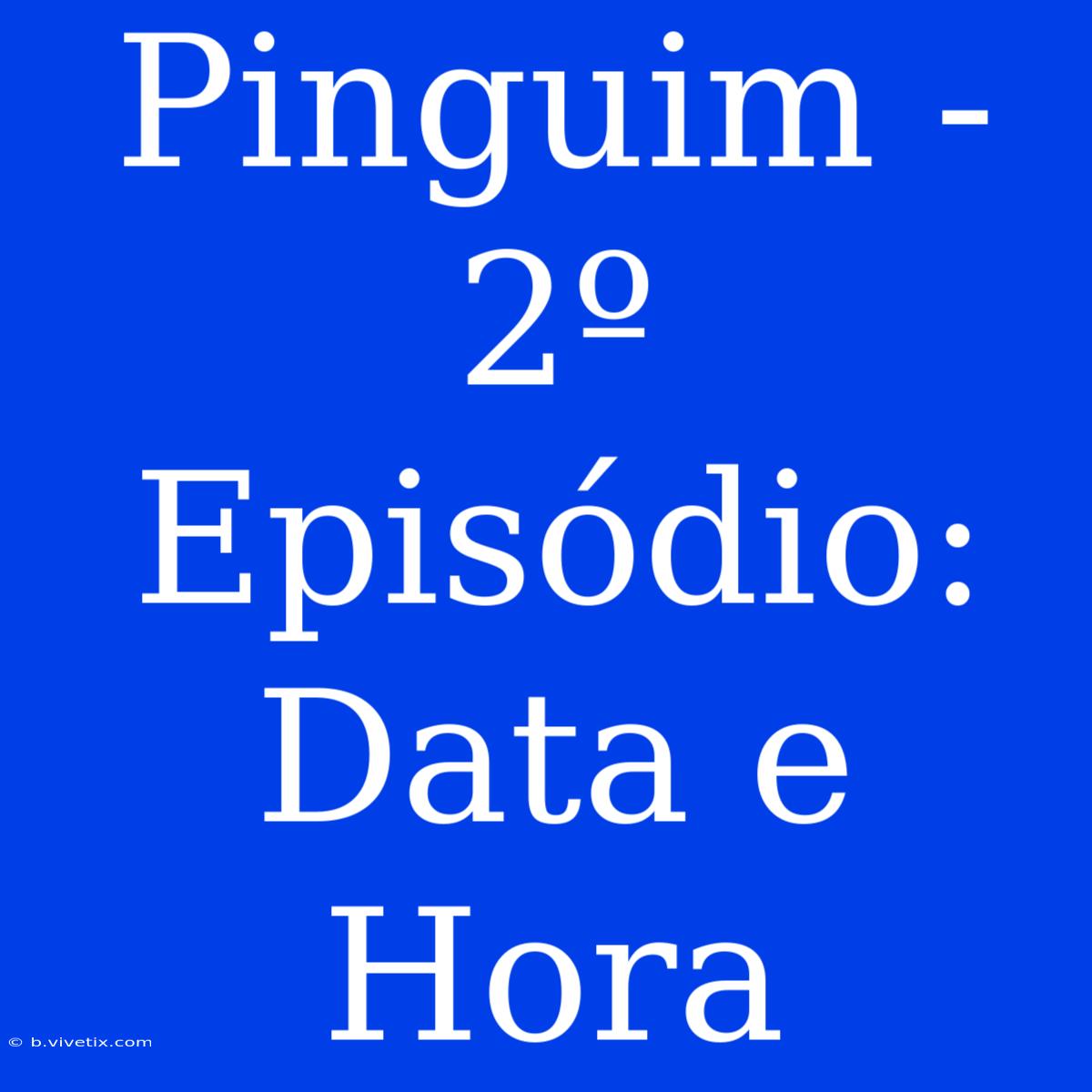 Pinguim - 2º Episódio: Data E Hora