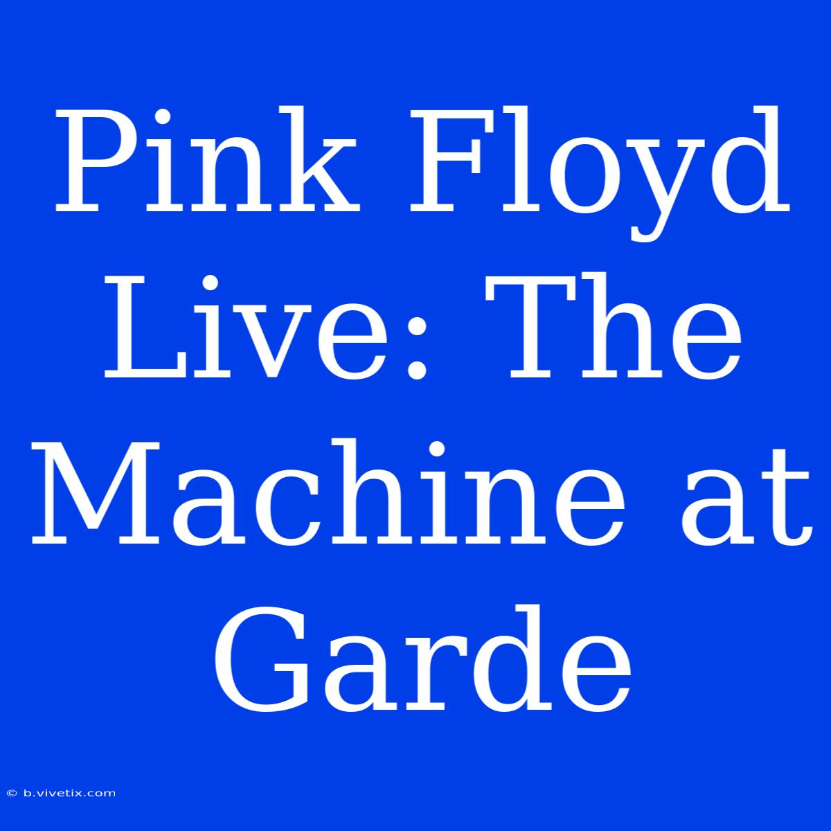 Pink Floyd Live: The Machine At Garde