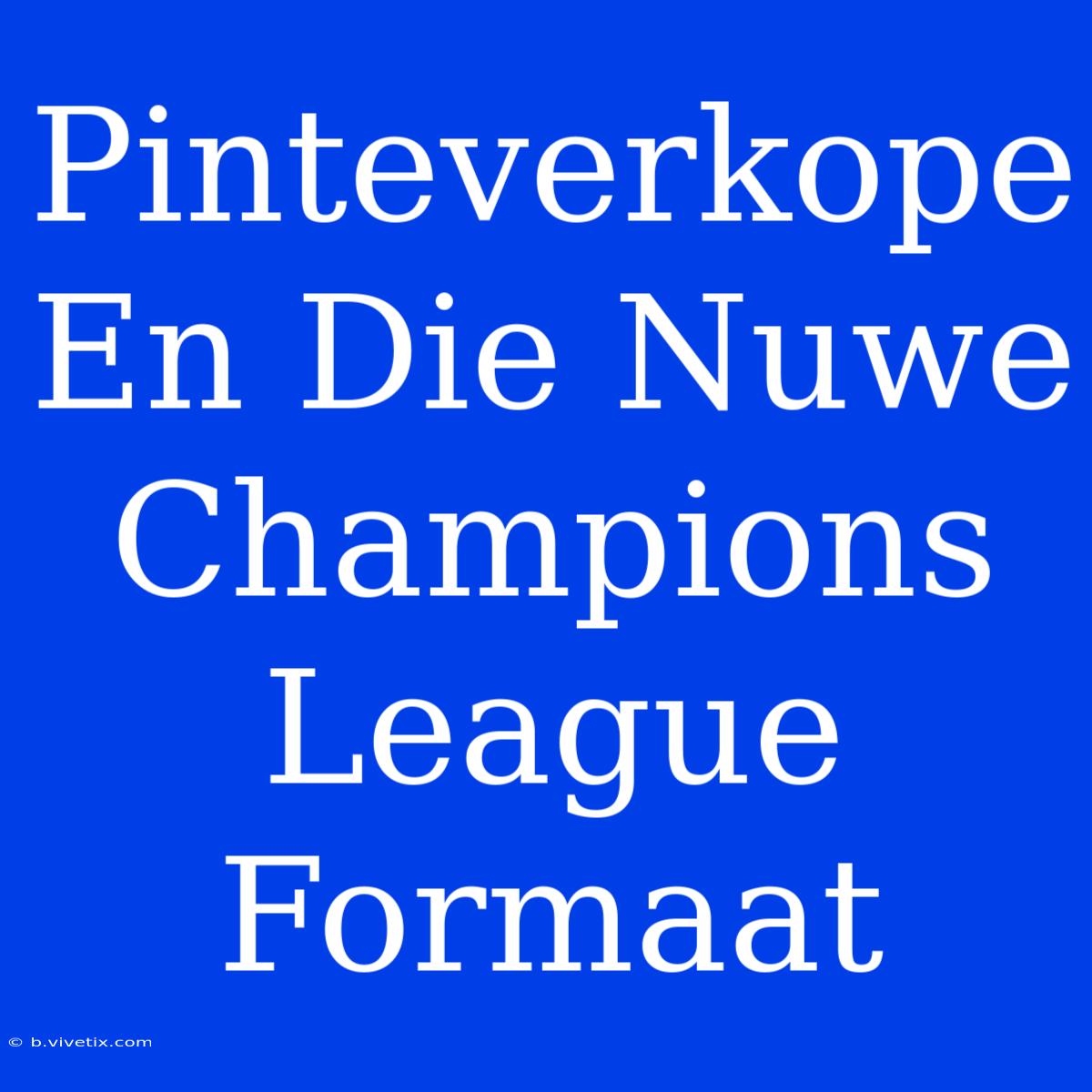 Pinteverkope En Die Nuwe Champions League Formaat