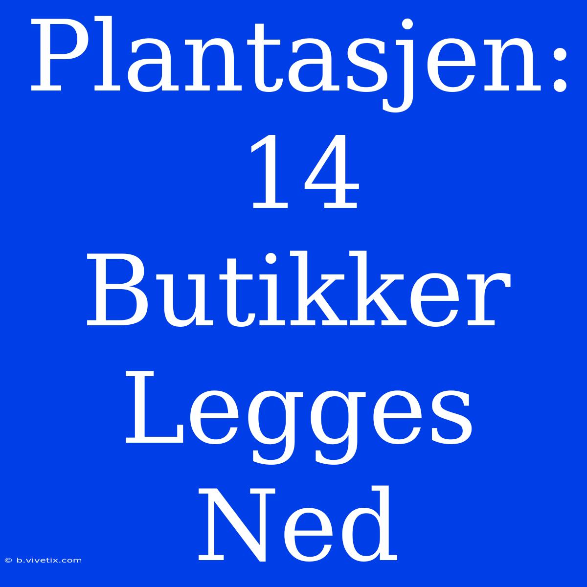 Plantasjen: 14 Butikker Legges Ned