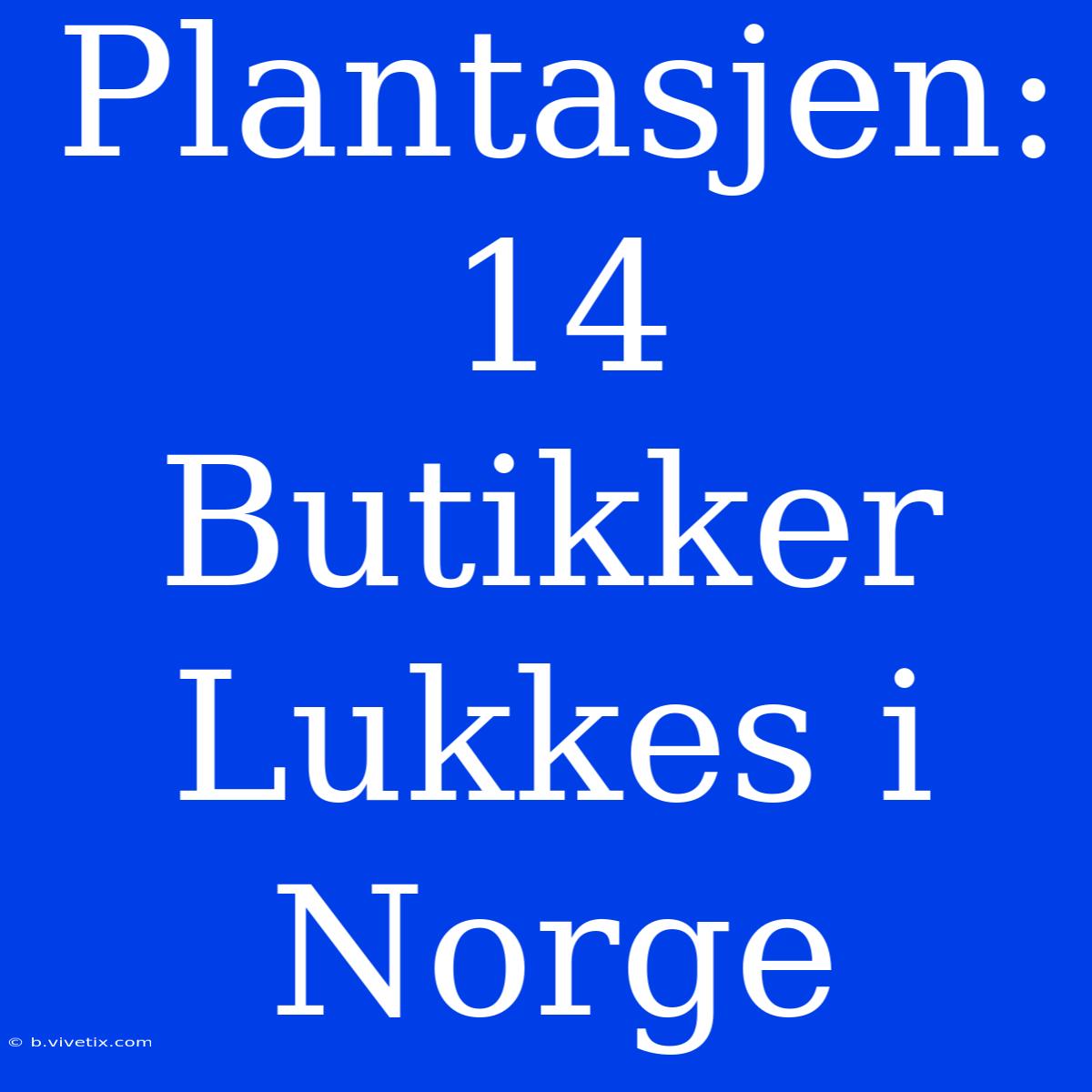 Plantasjen: 14 Butikker Lukkes I Norge