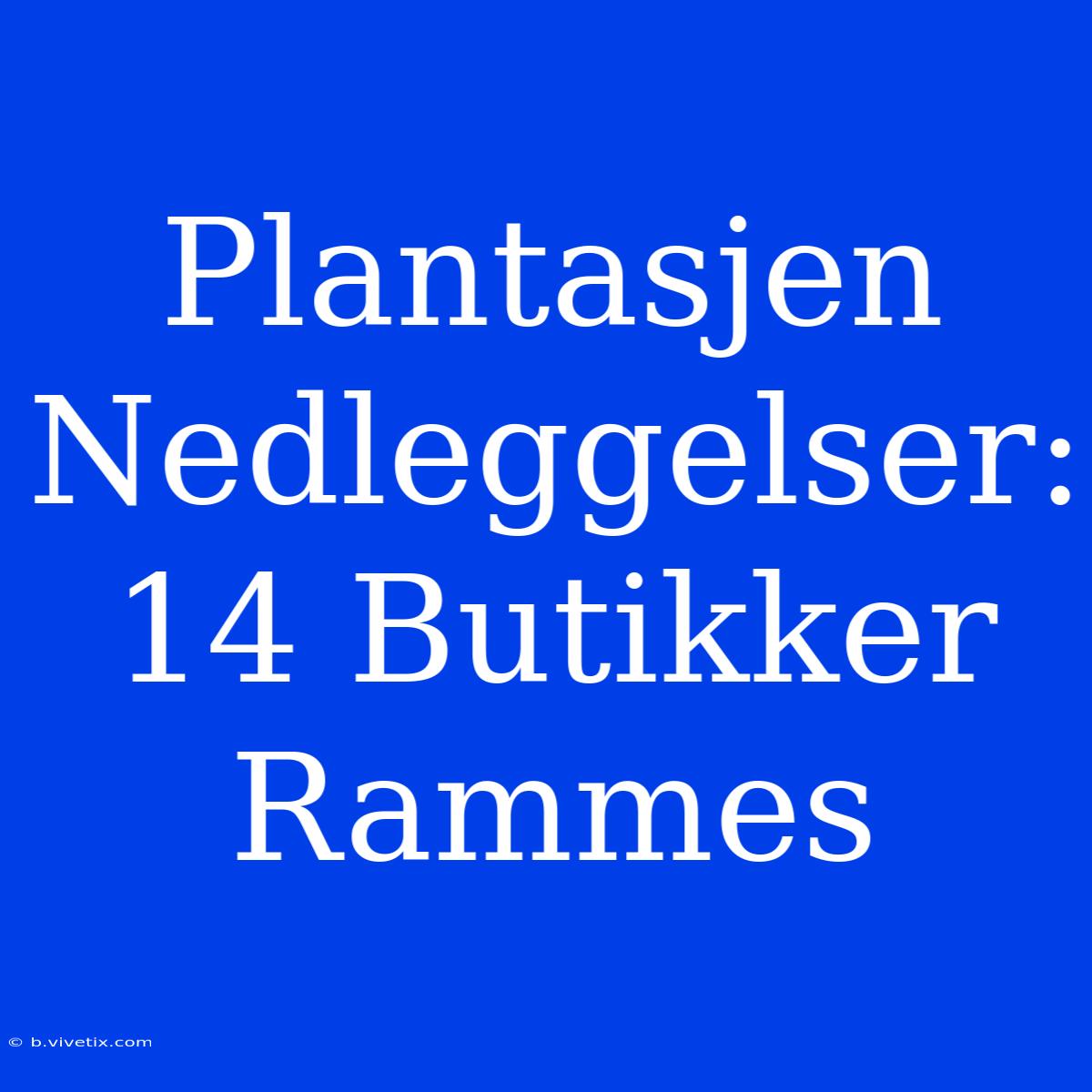 Plantasjen Nedleggelser: 14 Butikker Rammes