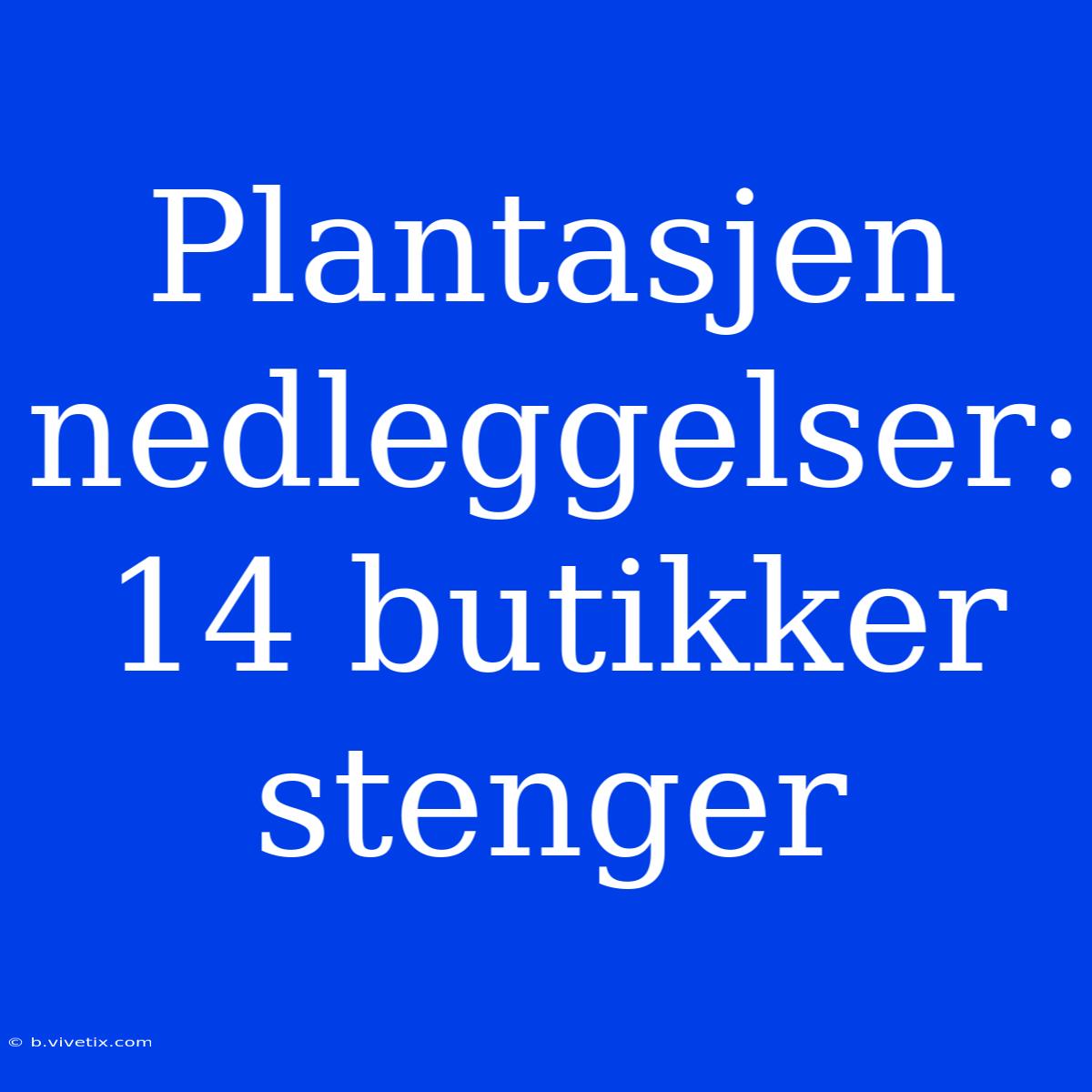 Plantasjen Nedleggelser: 14 Butikker Stenger