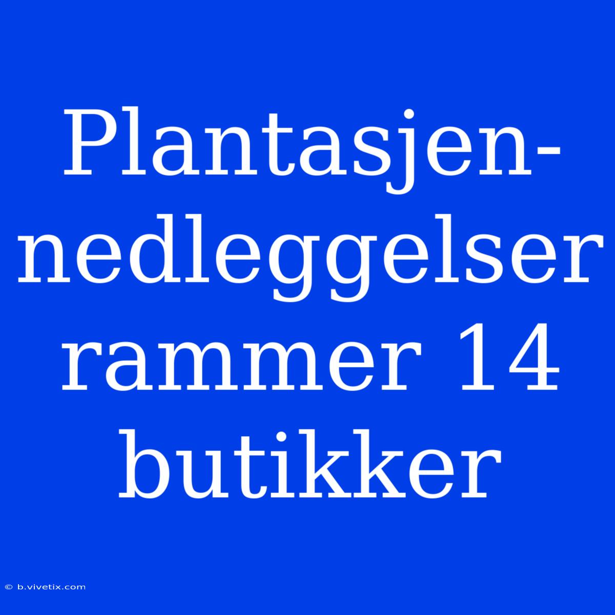 Plantasjen-nedleggelser Rammer 14 Butikker