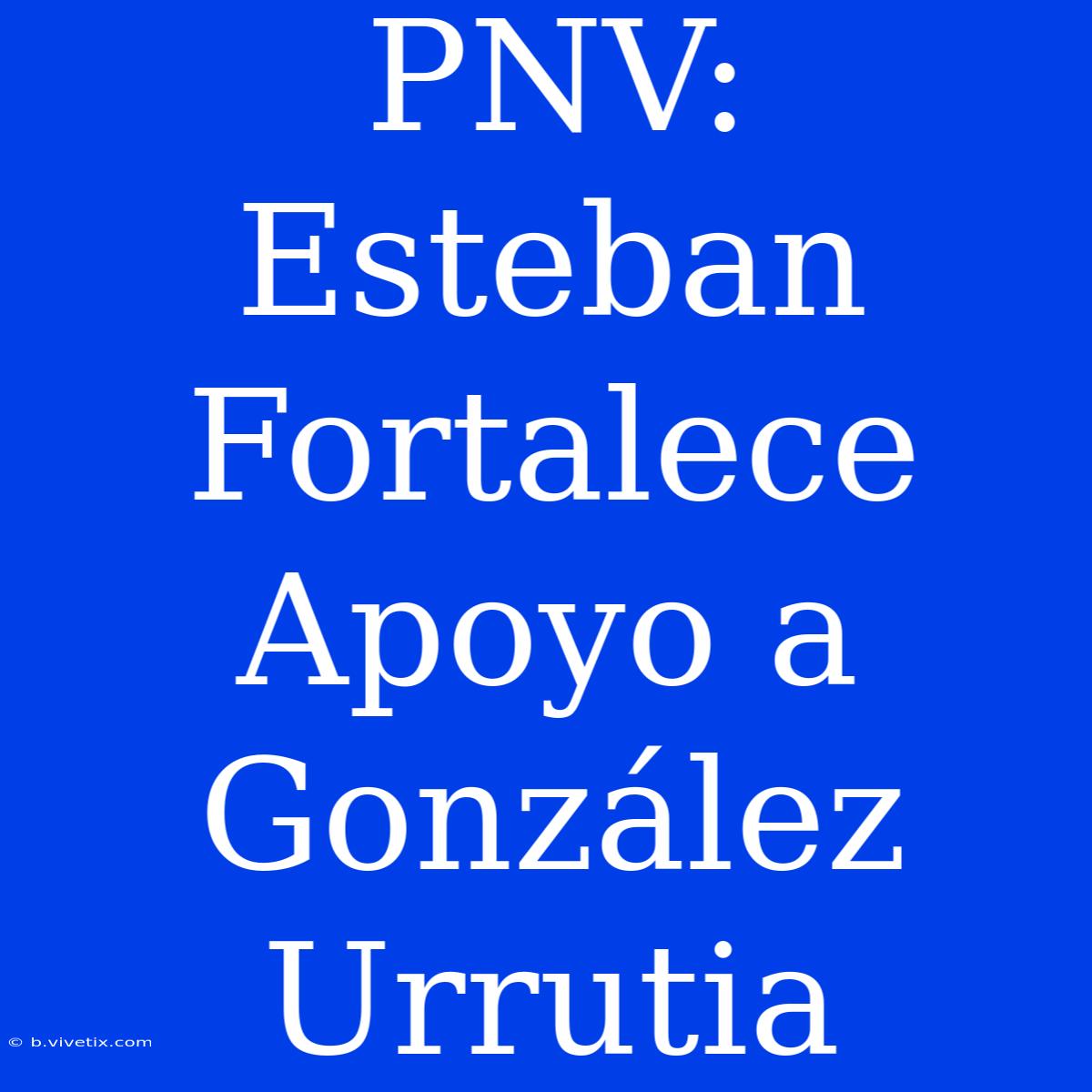 PNV: Esteban Fortalece Apoyo A González Urrutia