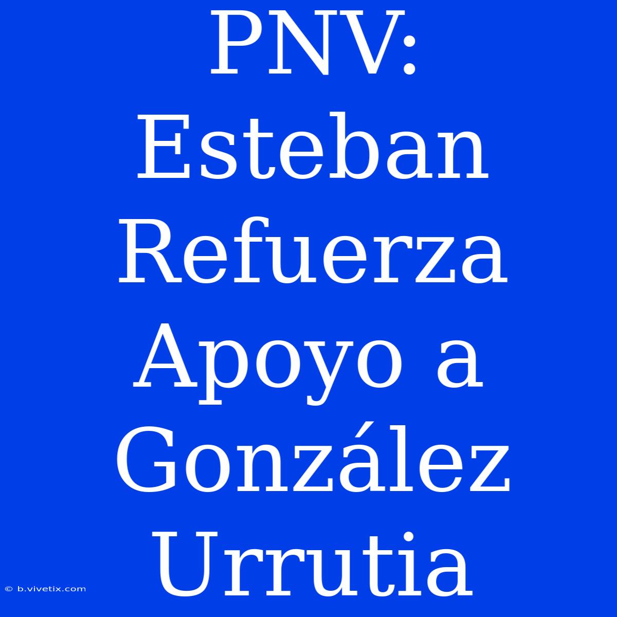 PNV: Esteban Refuerza Apoyo A González Urrutia