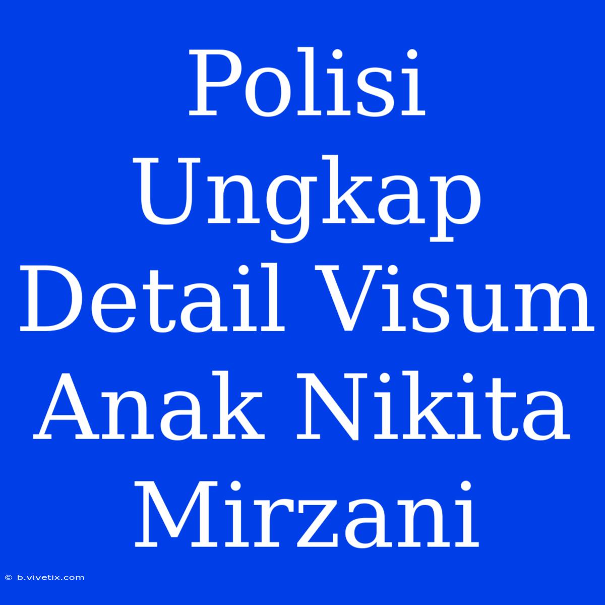 Polisi Ungkap Detail Visum Anak Nikita Mirzani