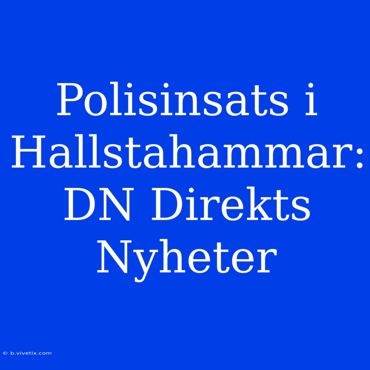 Polisinsats I Hallstahammar: DN Direkts Nyheter