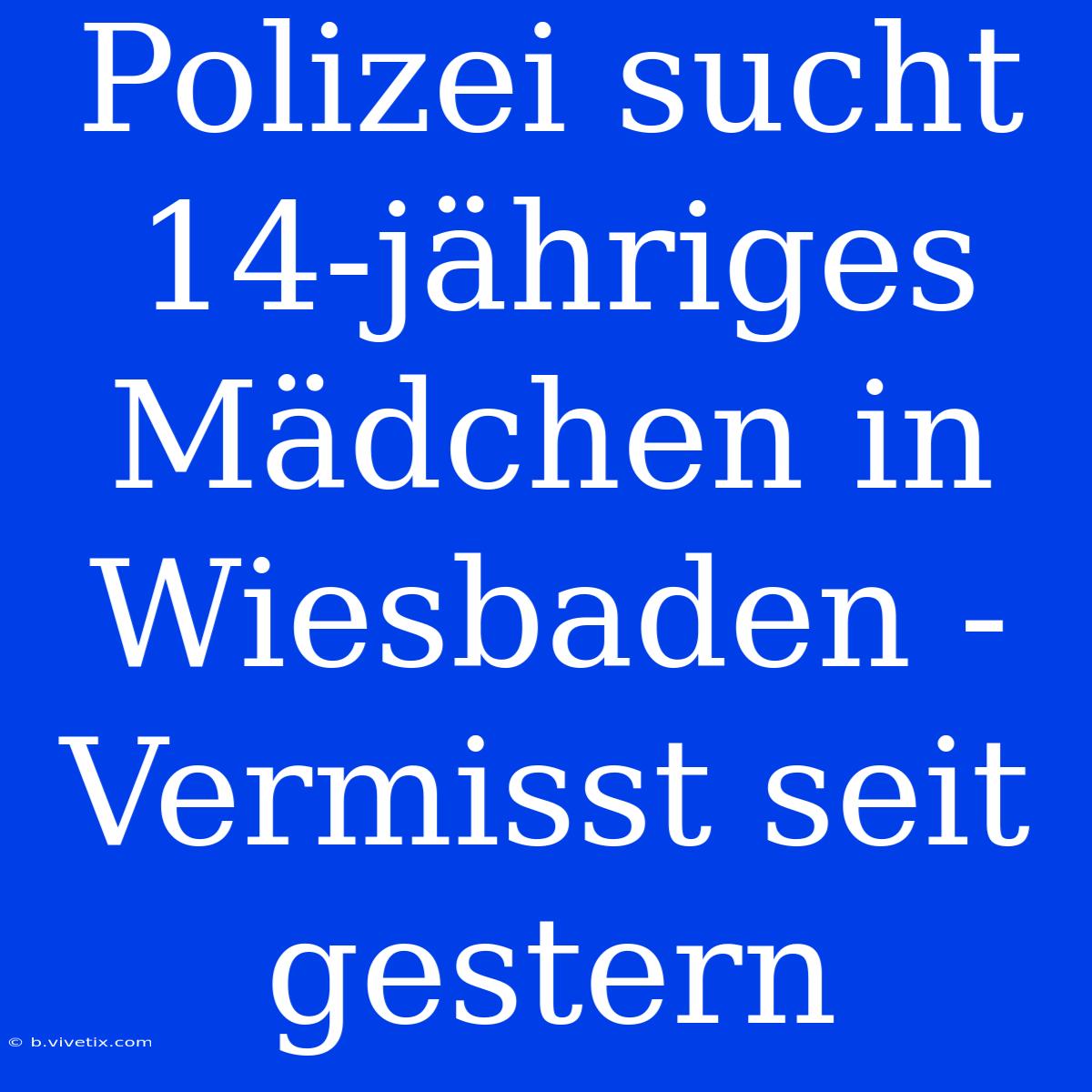 Polizei Sucht 14-jähriges Mädchen In Wiesbaden - Vermisst Seit Gestern