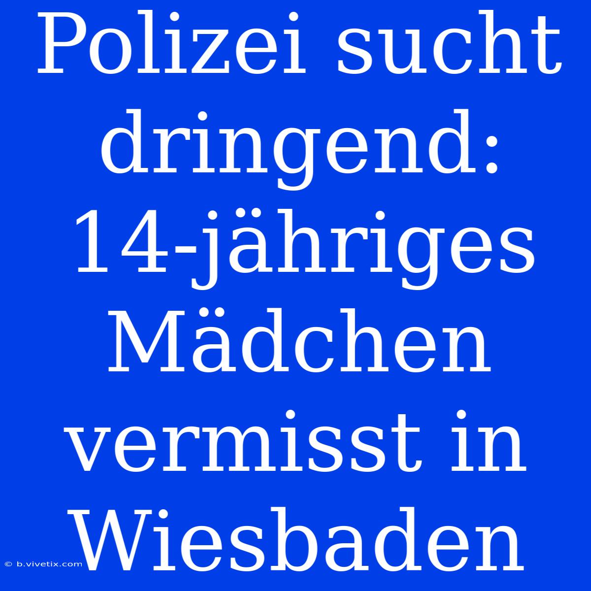 Polizei Sucht Dringend: 14-jähriges Mädchen Vermisst In Wiesbaden