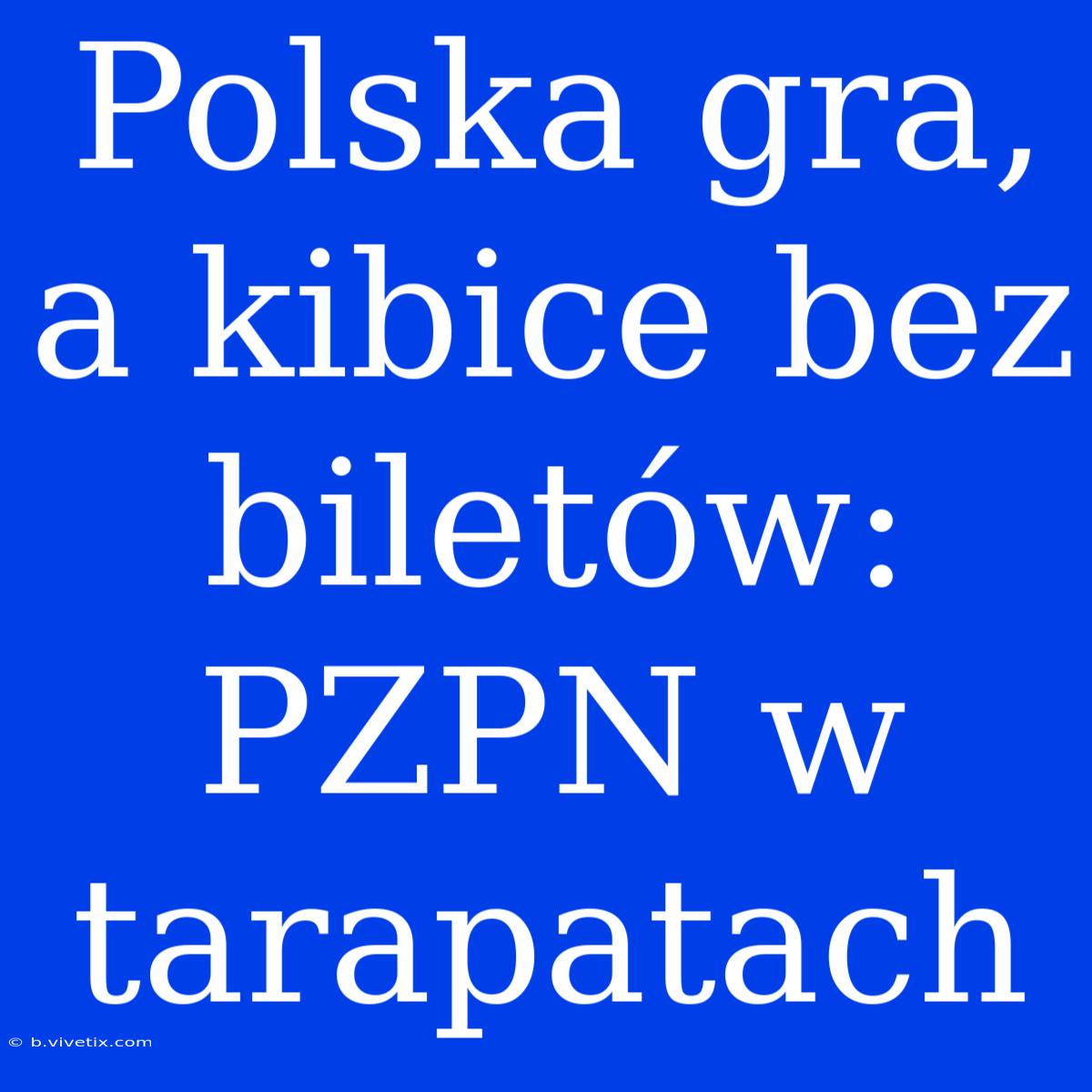 Polska Gra, A Kibice Bez Biletów: PZPN W Tarapatach