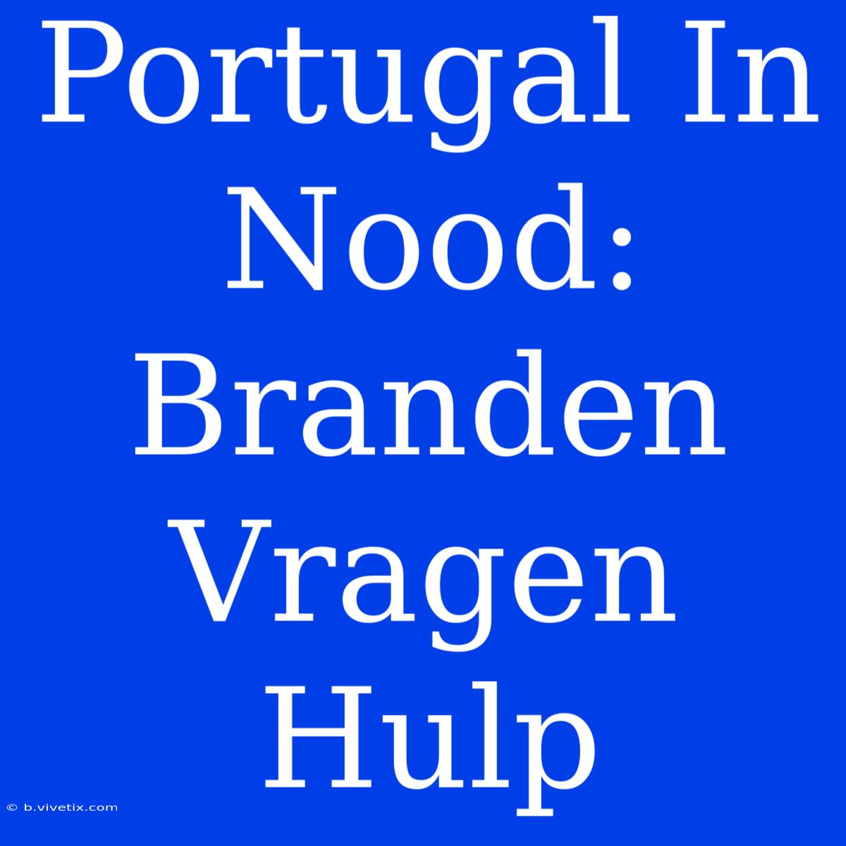 Portugal In Nood: Branden Vragen Hulp