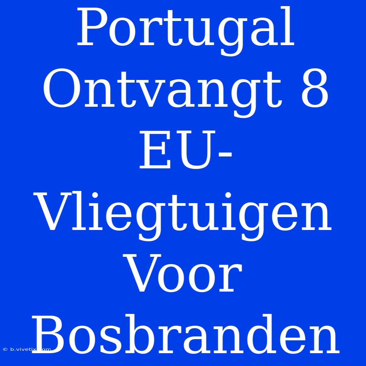 Portugal Ontvangt 8 EU-Vliegtuigen Voor Bosbranden