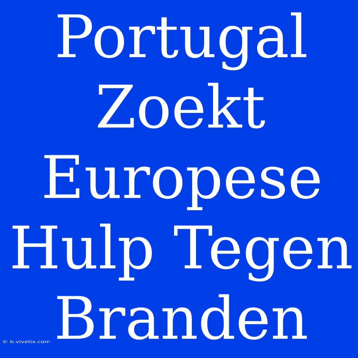 Portugal Zoekt Europese Hulp Tegen Branden