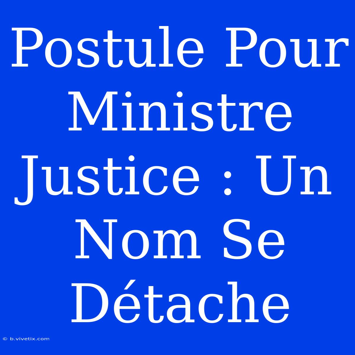 Postule Pour Ministre Justice : Un Nom Se Détache