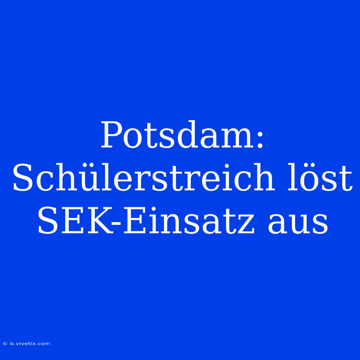 Potsdam: Schülerstreich Löst SEK-Einsatz Aus