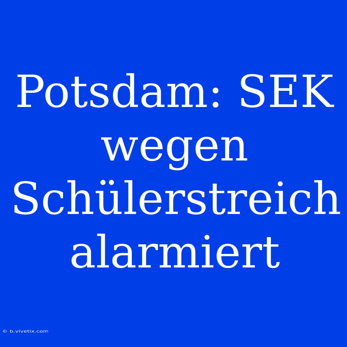 Potsdam: SEK Wegen Schülerstreich Alarmiert