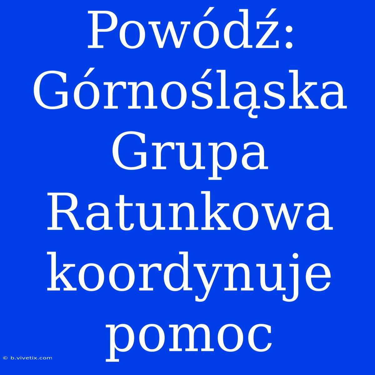 Powódź: Górnośląska Grupa Ratunkowa Koordynuje Pomoc