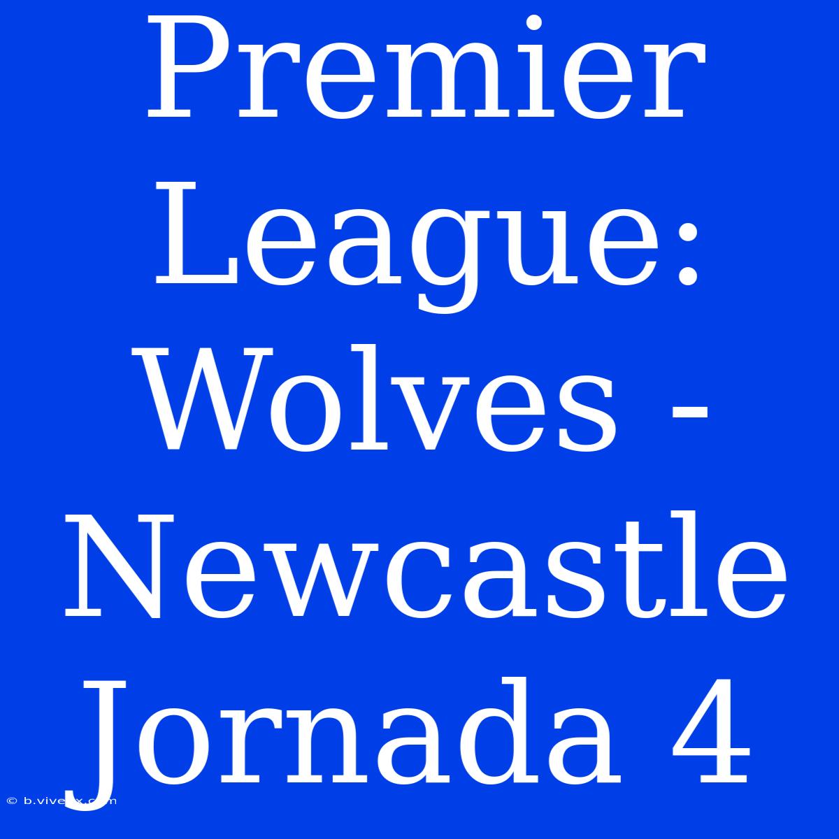 Premier League: Wolves - Newcastle Jornada 4