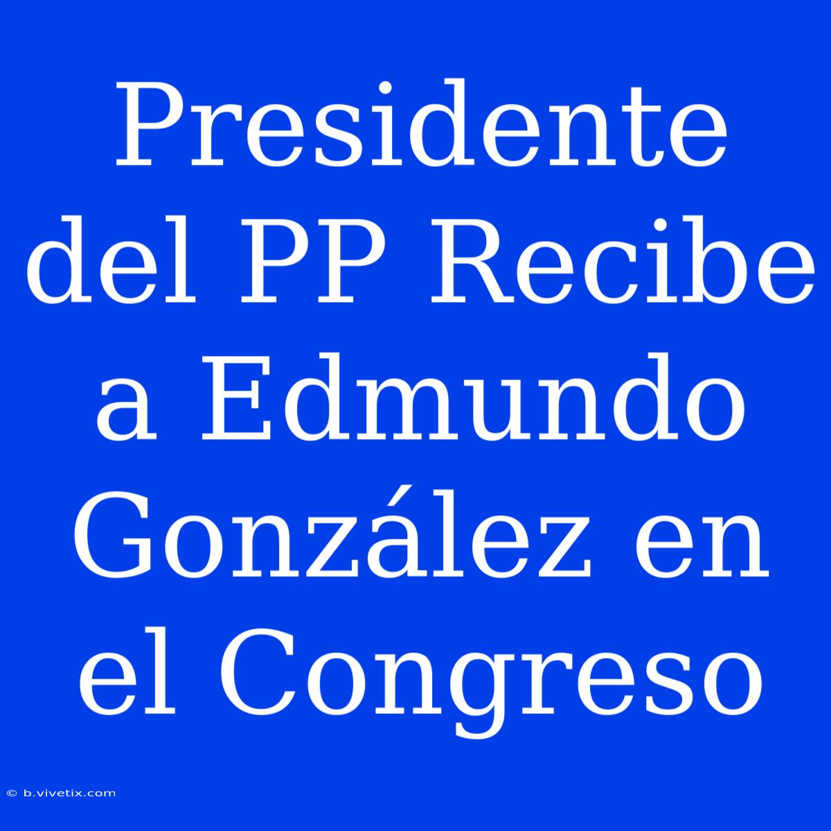 Presidente Del PP Recibe A Edmundo González En El Congreso