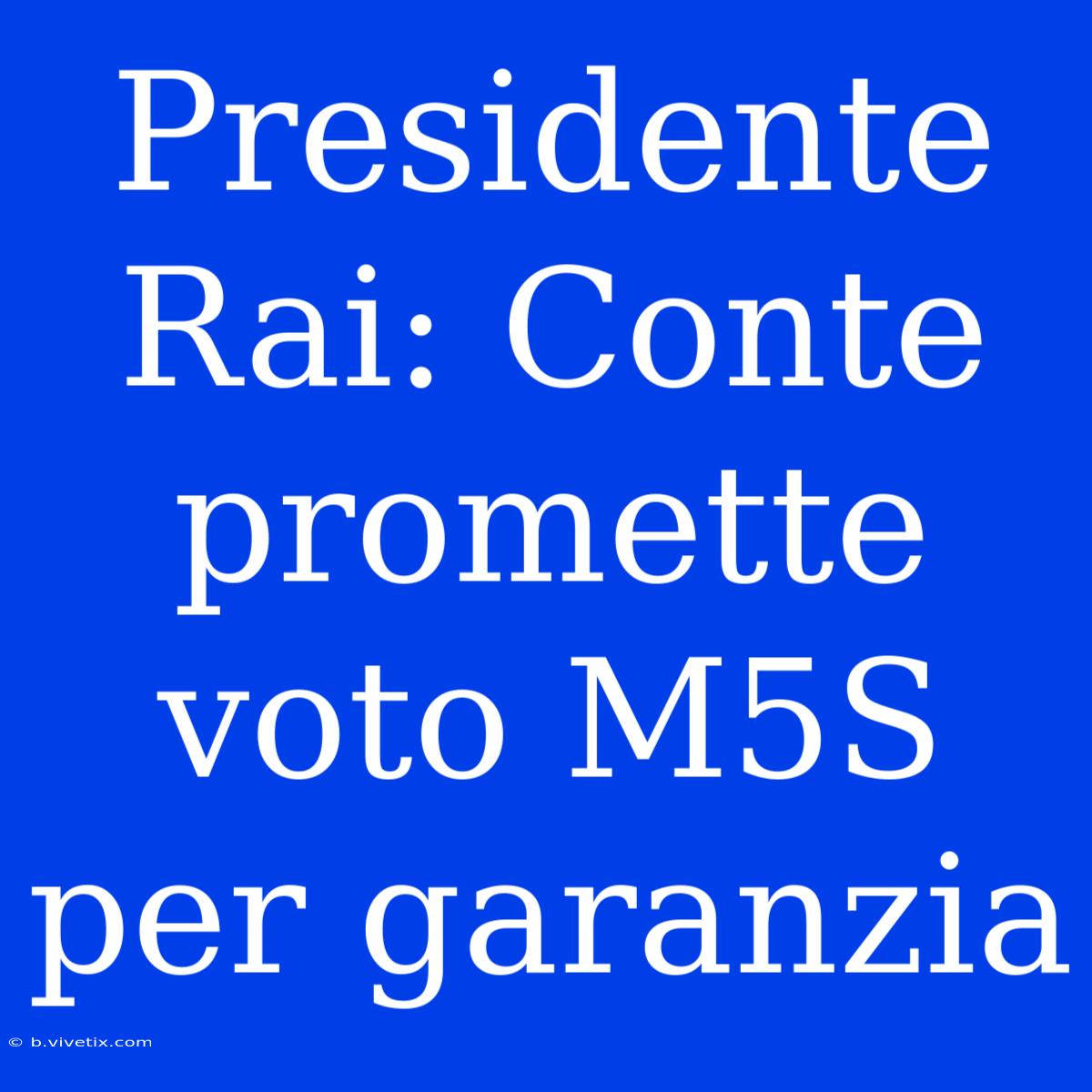 Presidente Rai: Conte Promette Voto M5S Per Garanzia