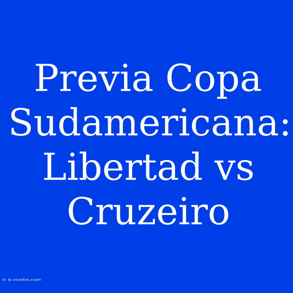 Previa Copa Sudamericana: Libertad Vs Cruzeiro