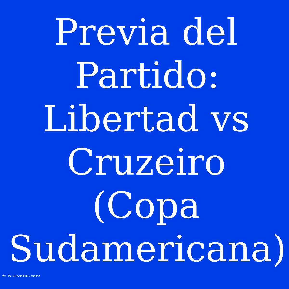 Previa Del Partido: Libertad Vs Cruzeiro (Copa Sudamericana)