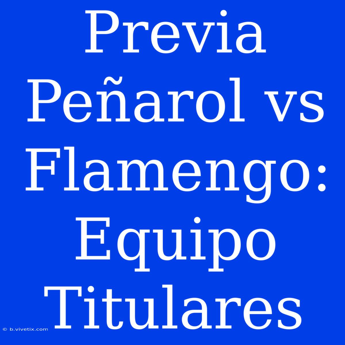 Previa Peñarol Vs Flamengo: Equipo Titulares