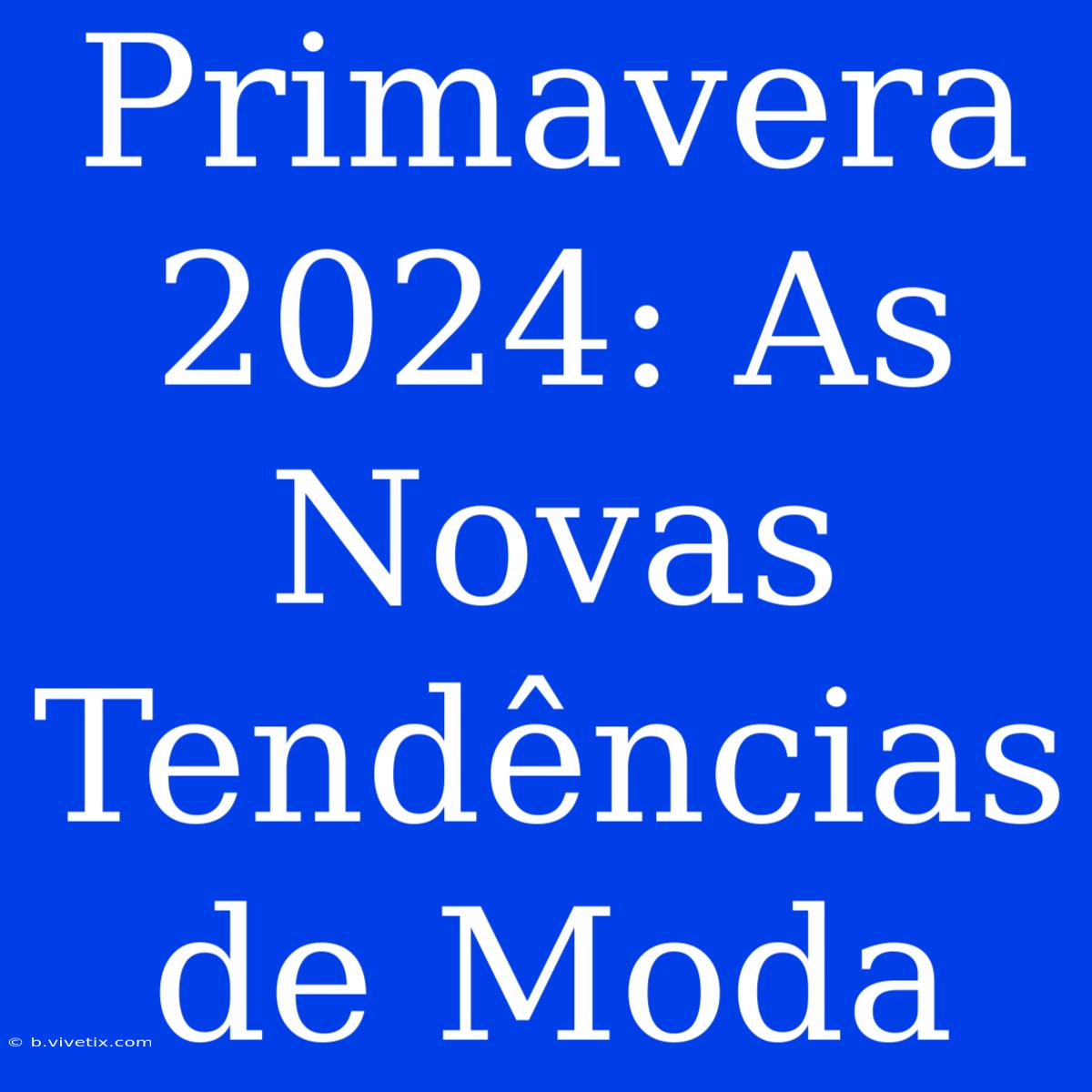 Primavera 2024: As Novas Tendências De Moda