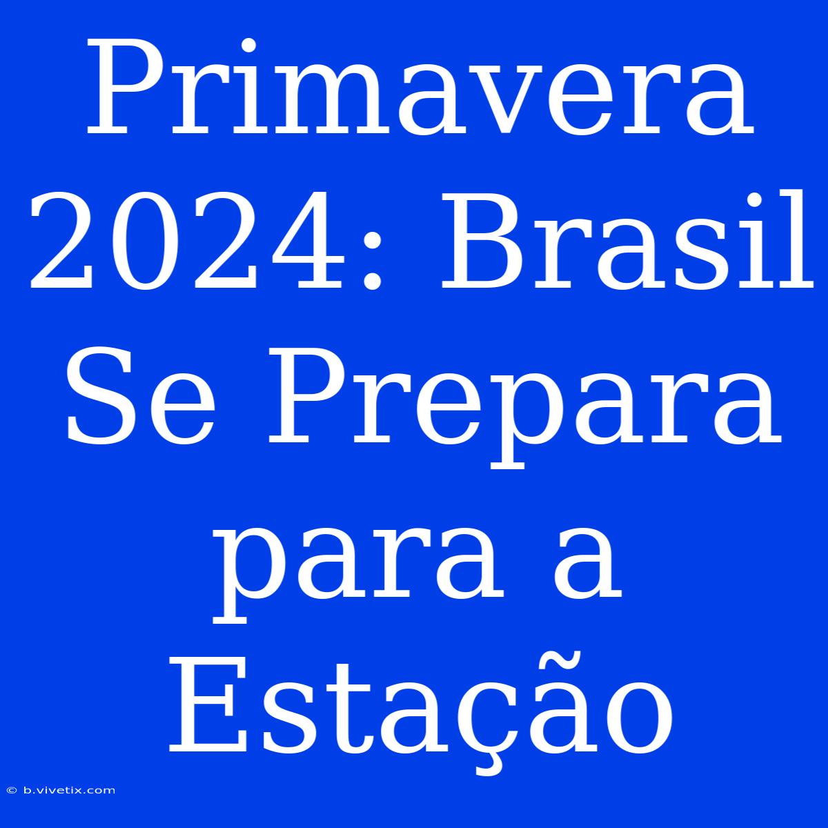 Primavera 2024: Brasil Se Prepara Para A Estação