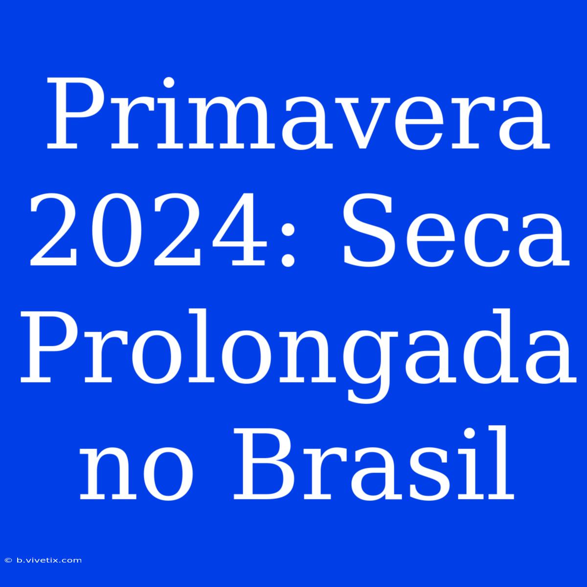 Primavera 2024: Seca Prolongada No Brasil