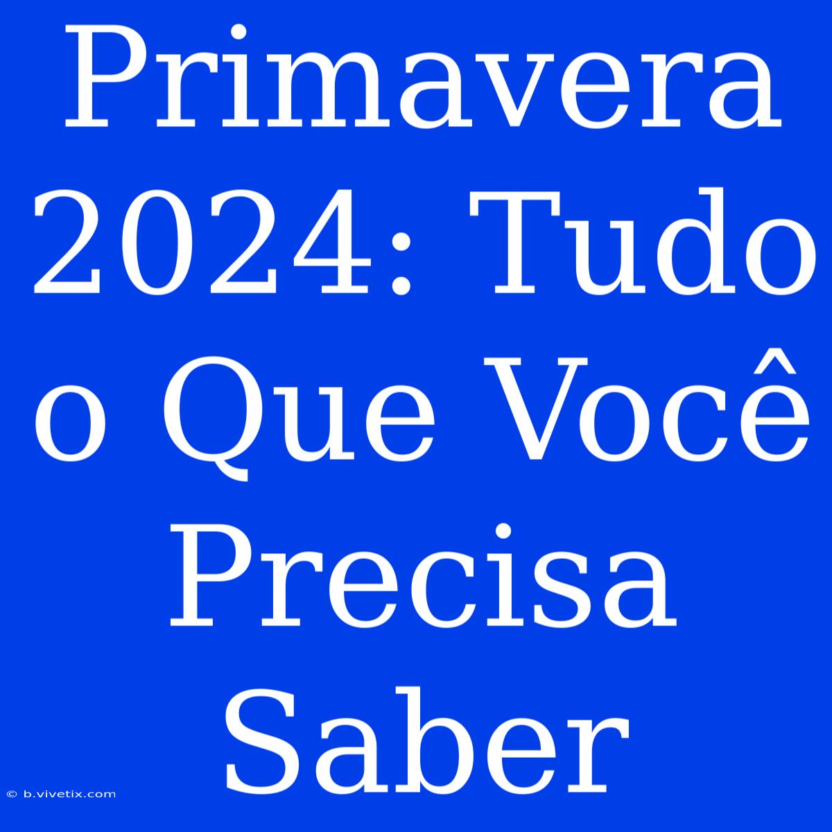 Primavera 2024: Tudo O Que Você Precisa Saber