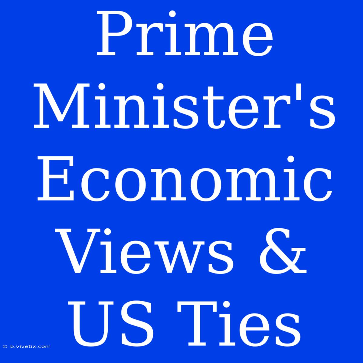 Prime Minister's Economic Views & US Ties