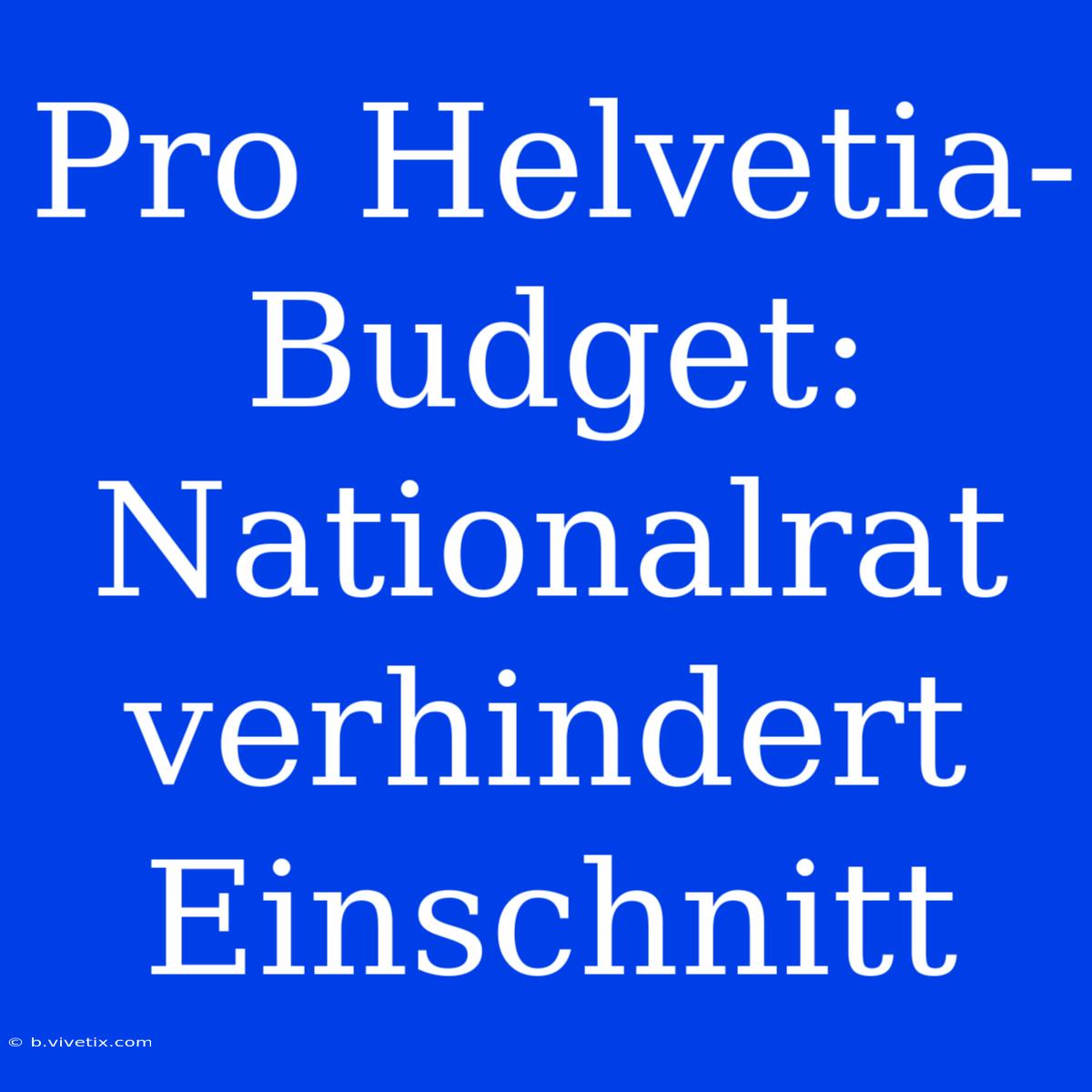 Pro Helvetia-Budget: Nationalrat Verhindert Einschnitt