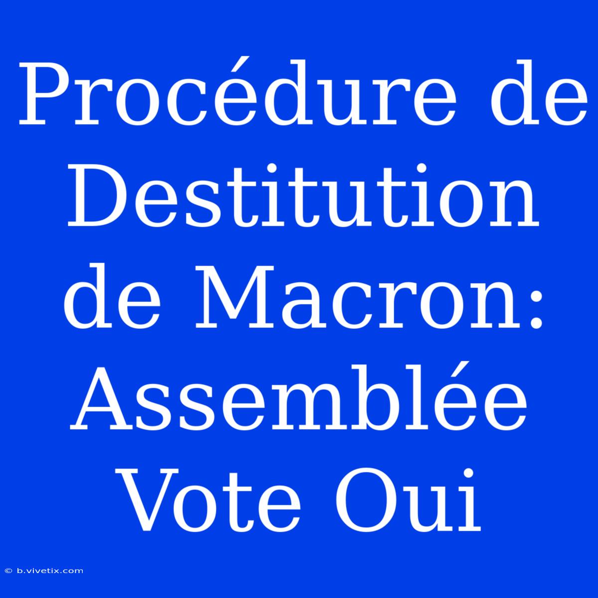 Procédure De Destitution De Macron: Assemblée Vote Oui