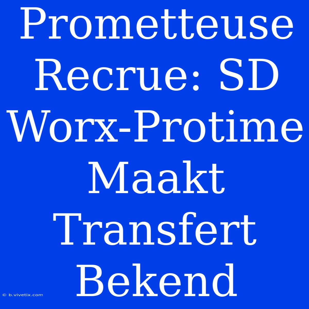 Prometteuse Recrue: SD Worx-Protime Maakt Transfert Bekend