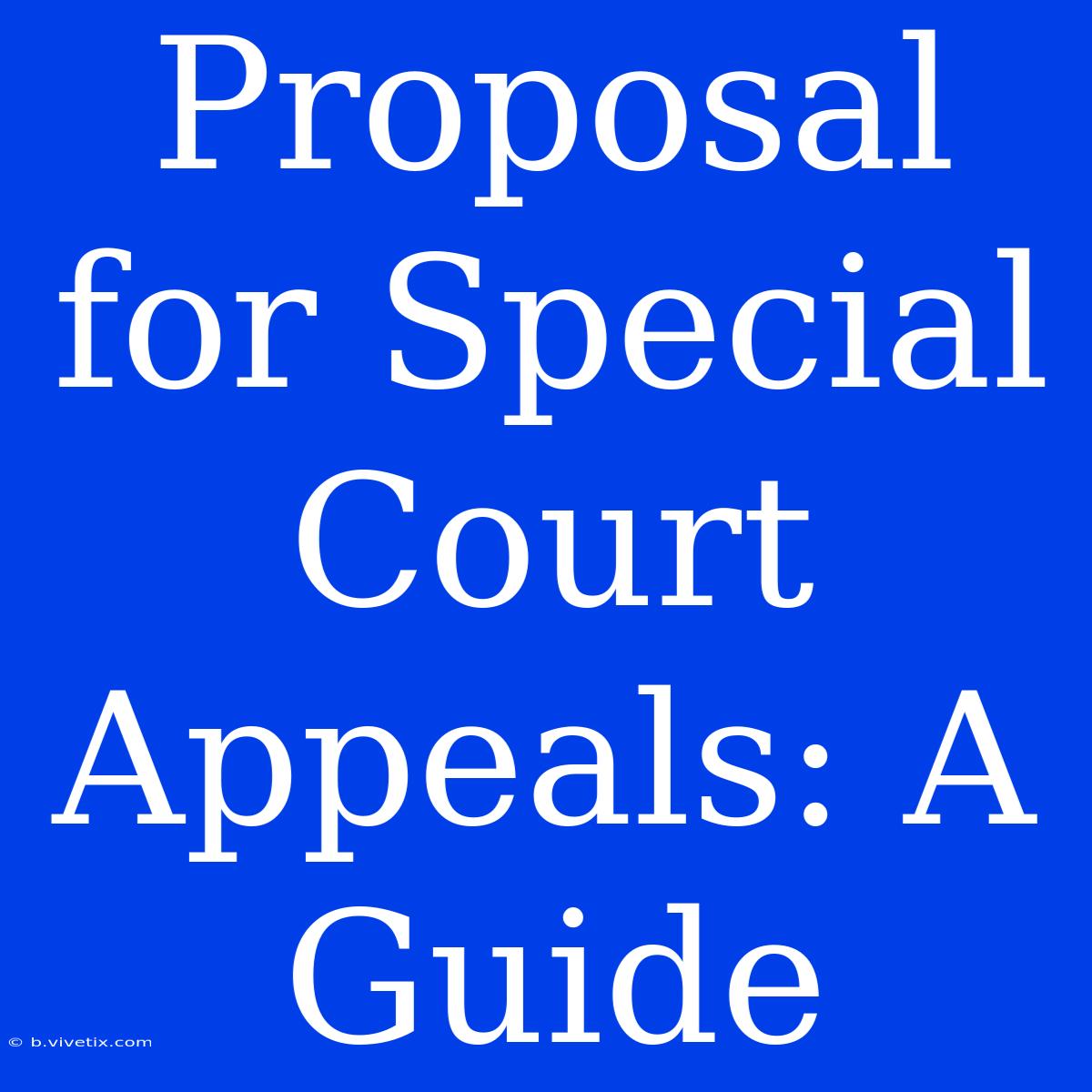 Proposal For Special Court Appeals: A Guide 