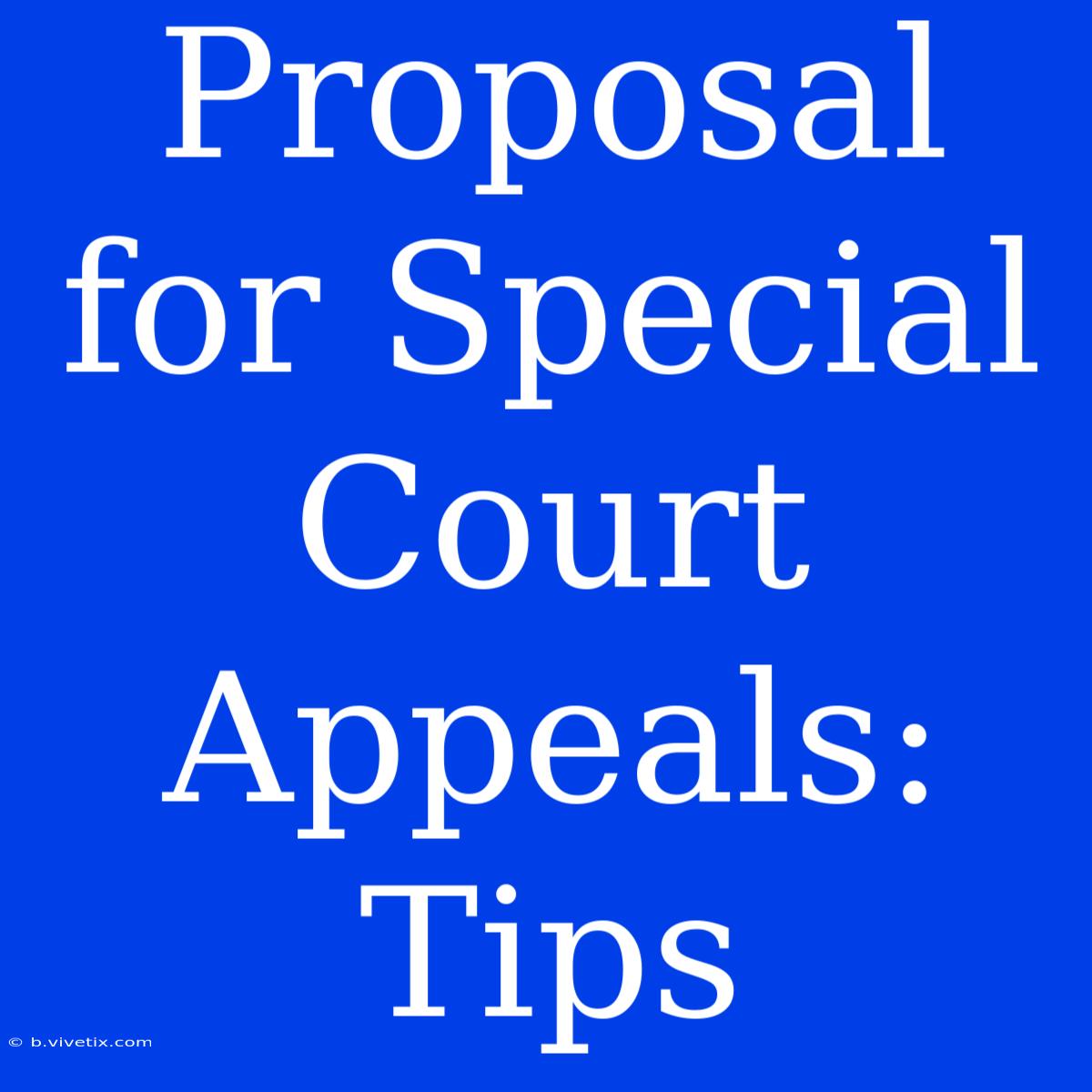 Proposal For Special Court Appeals: Tips