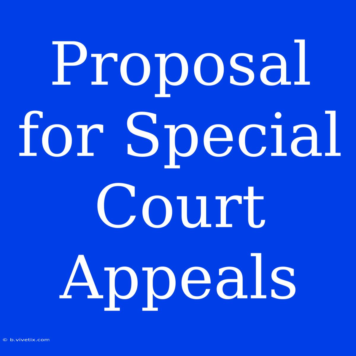 Proposal For Special Court Appeals