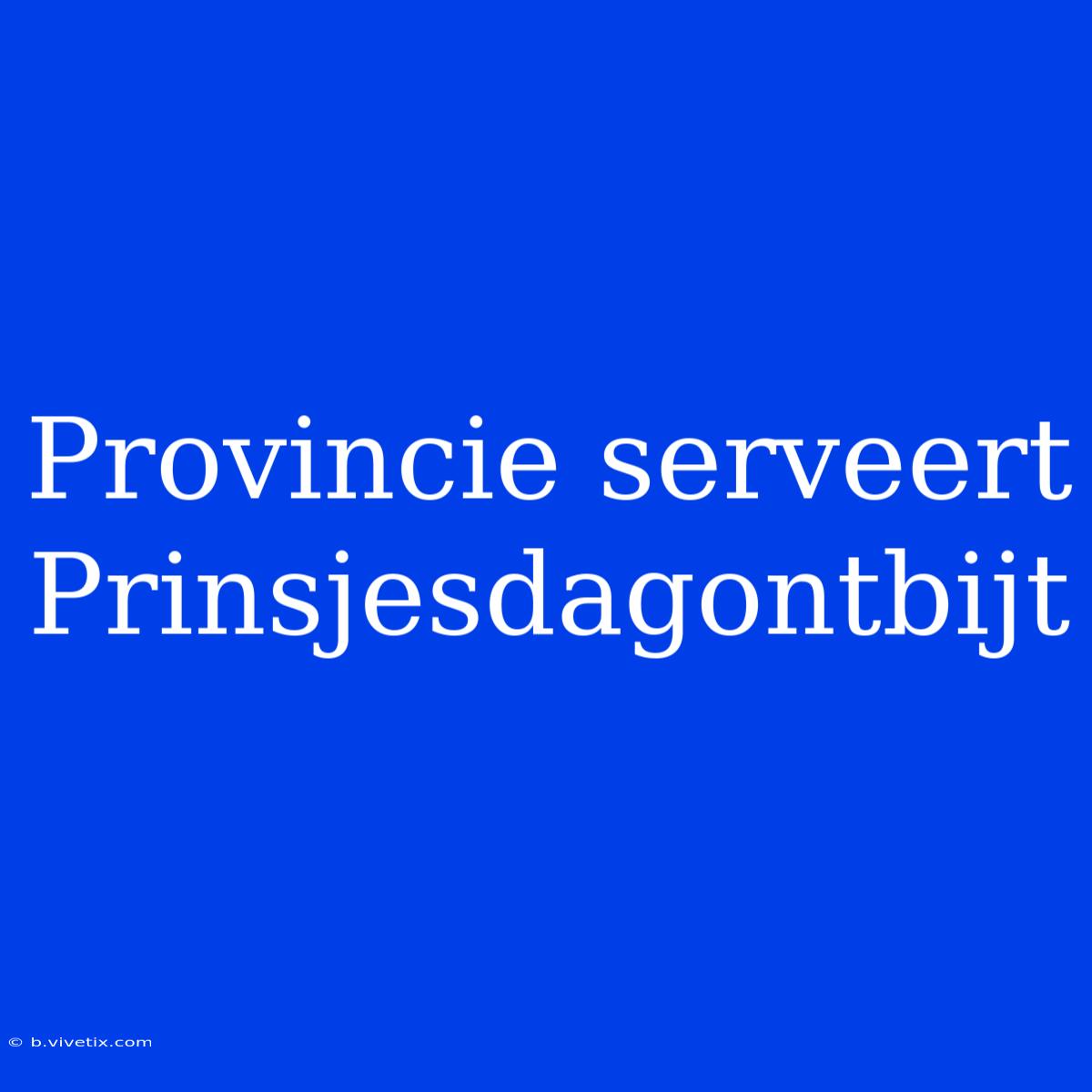 Provincie Serveert Prinsjesdagontbijt