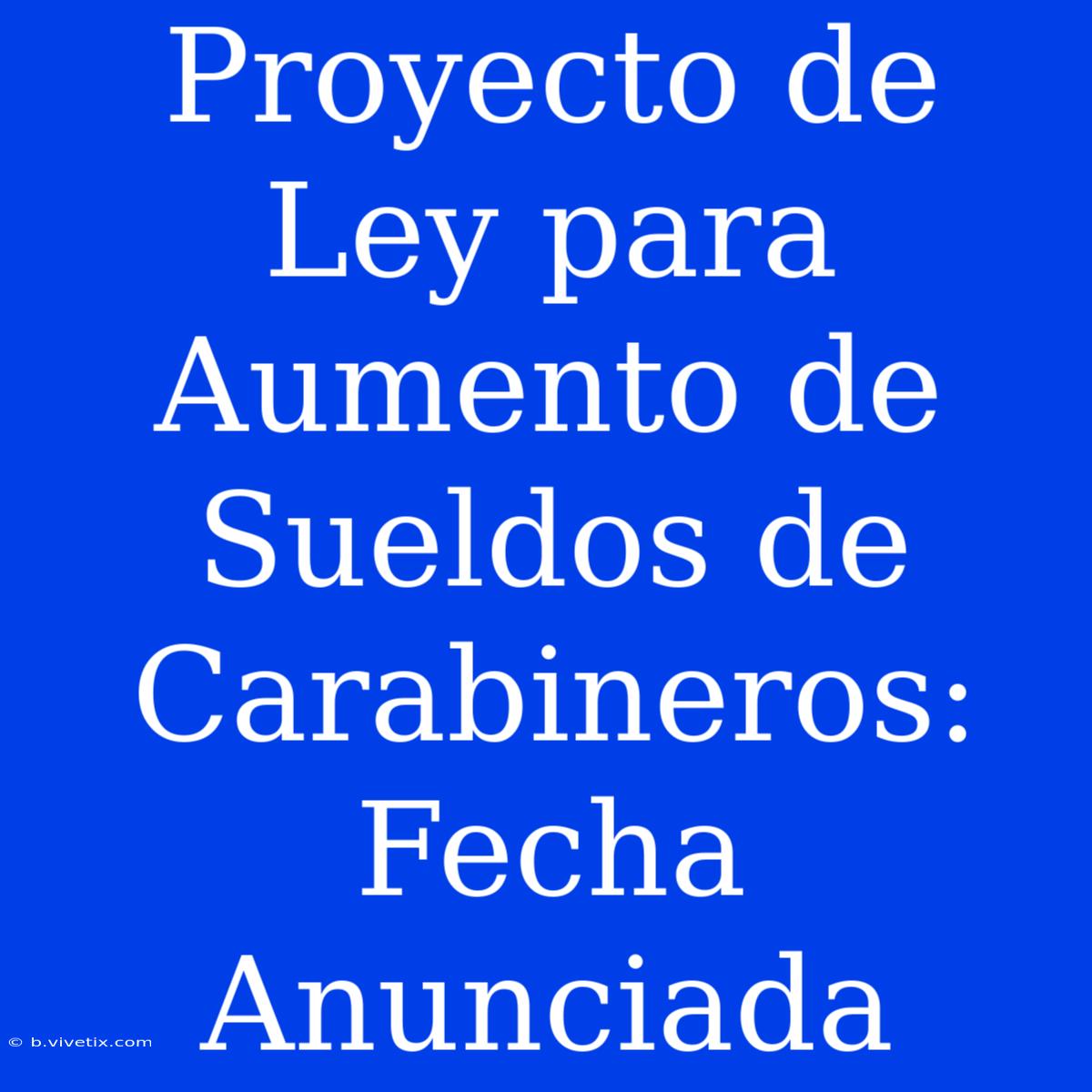 Proyecto De Ley Para Aumento De Sueldos De Carabineros: Fecha Anunciada