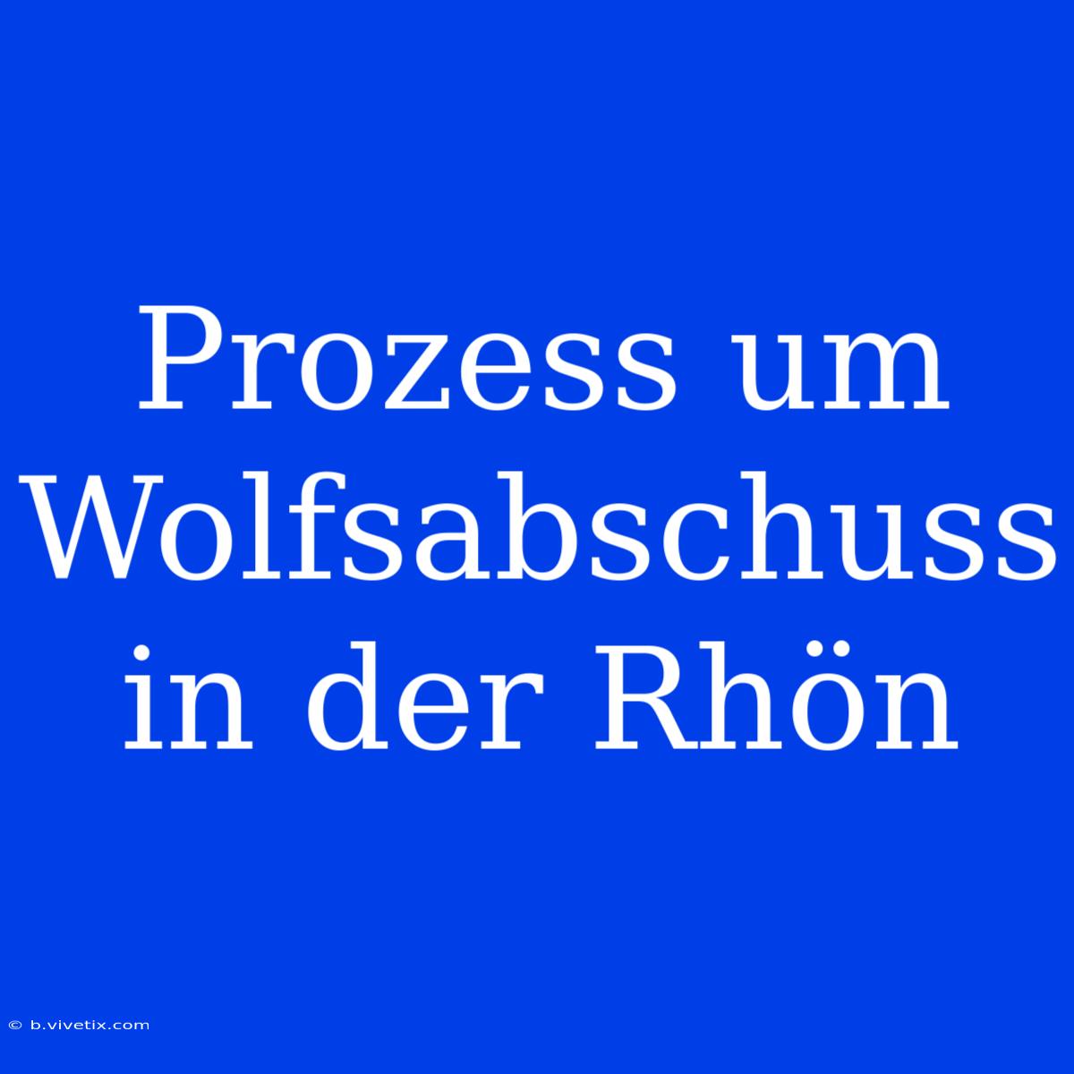 Prozess Um Wolfsabschuss In Der Rhön