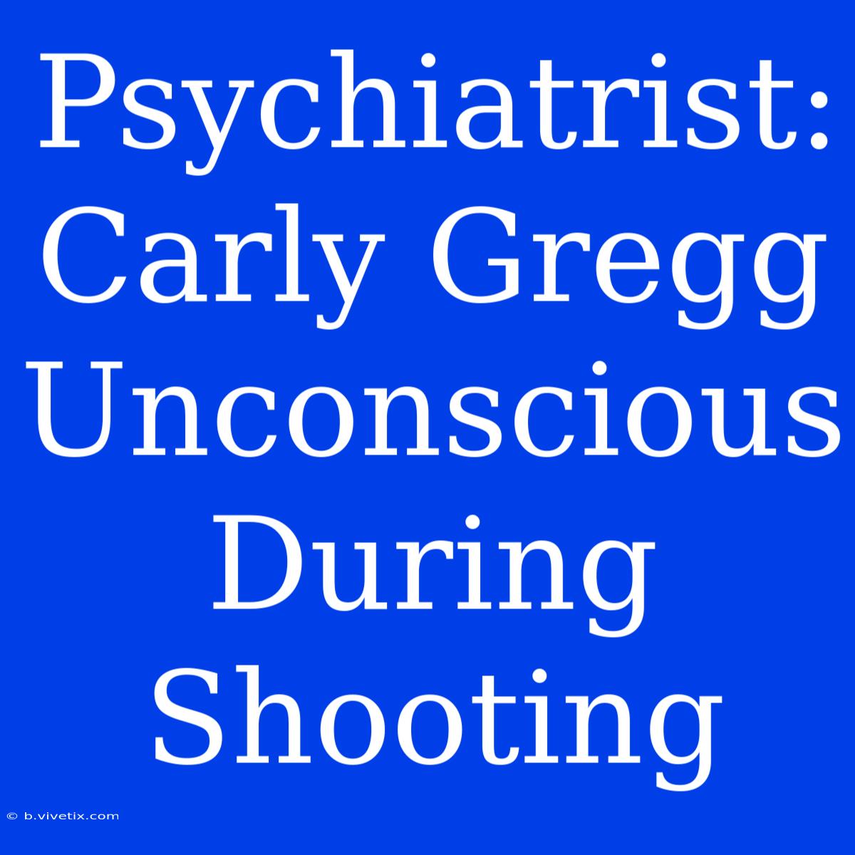 Psychiatrist: Carly Gregg Unconscious During Shooting